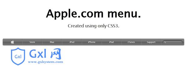 纯CSS3模仿苹果官网导航