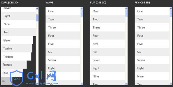 CSS3多款不同滚动效果