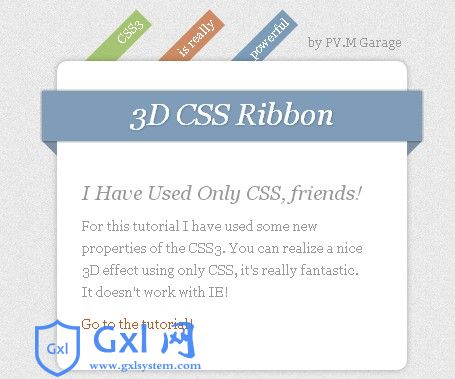 纯CSS3实现的3D丝带效果