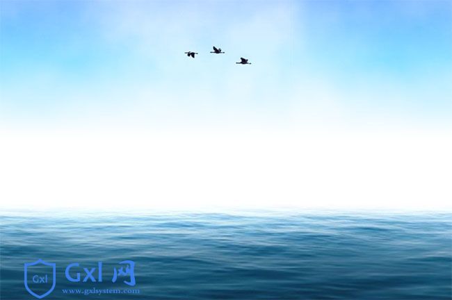 SVG大海海鸥飞过场景特效