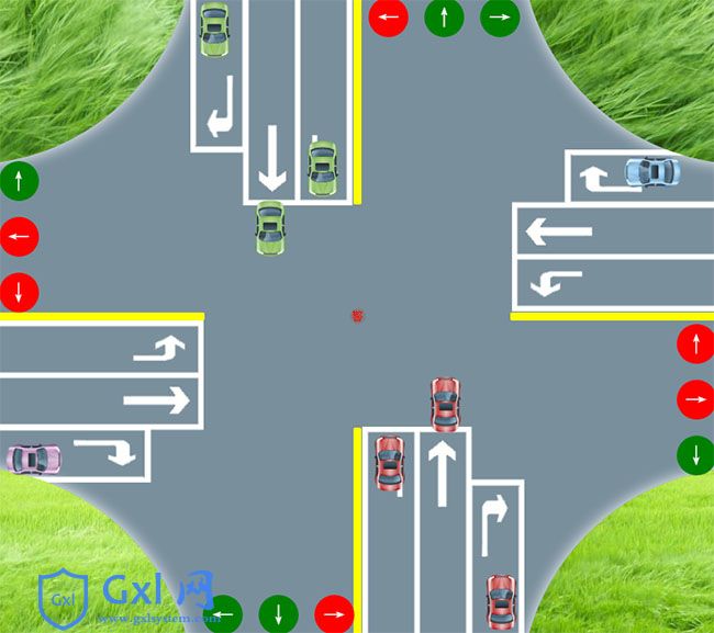 HTML5模拟交通信号灯动画特效