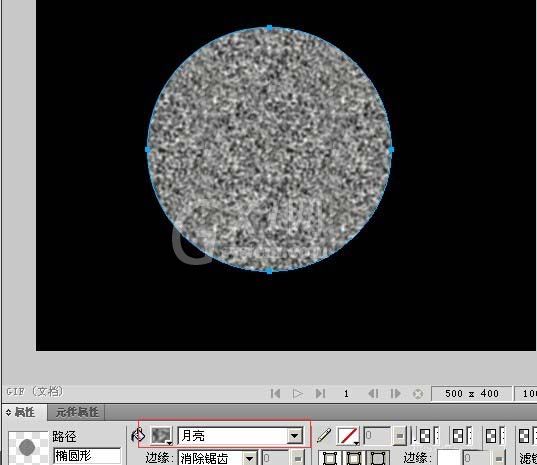 fireworks绘制一轮满月的具体操作截图