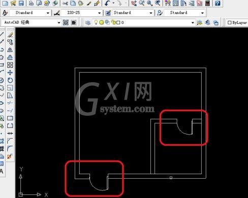 AutoCAD绘画平面图门的相关操作教程截图