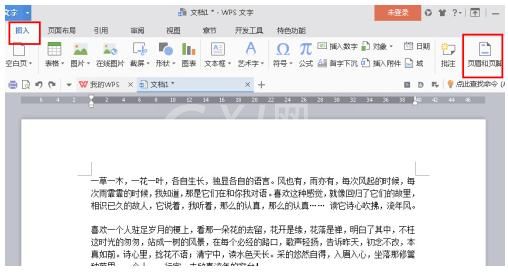 WPS Office 2016中页眉页脚的设置方法介绍截图