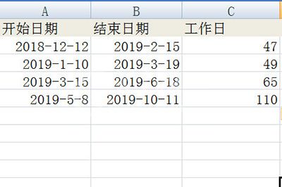 Excel计算工作天数的操作方法截图
