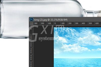 Photoshop将风景装到瓶中的操作方法截图