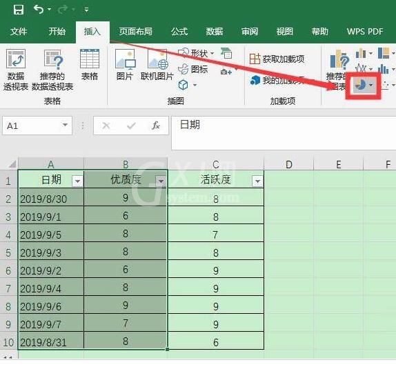 Excel表格中数据转成三维立体饼图的具体操作截图