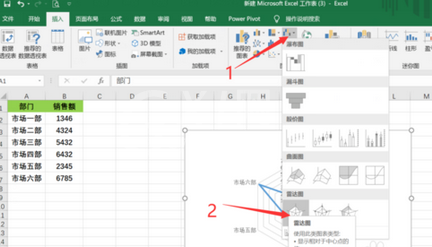 Excel中做出雷达图的方法截图