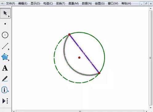 几何画板绘制月牙形的操作方法截图