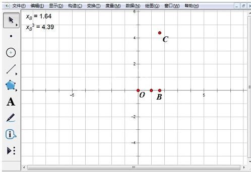 几何画板使用绘制点方法绘制函数y=x^3图像的操作方法截图