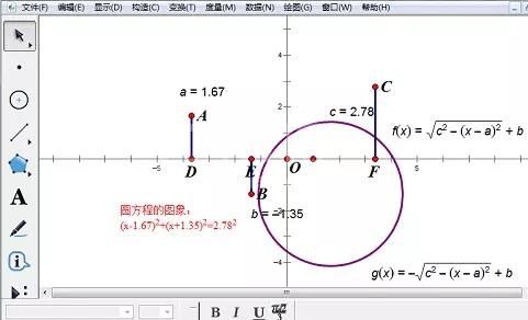 几何画板画参数圆的图象的操作方法截图
