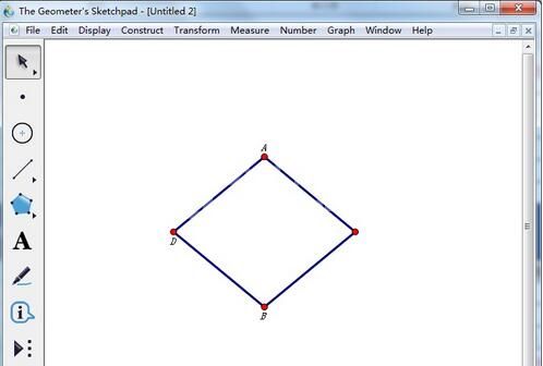 几何画板使用变换命令制作菱形的操作步骤截图