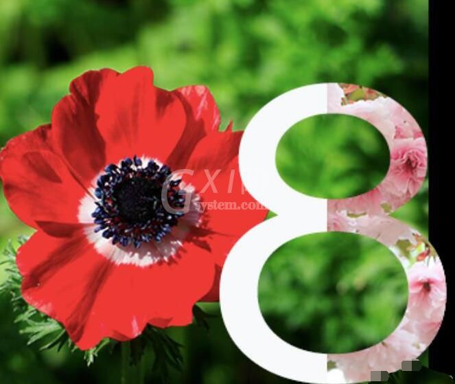 photoshop制作立体字填充花朵的效果的详细方法截图