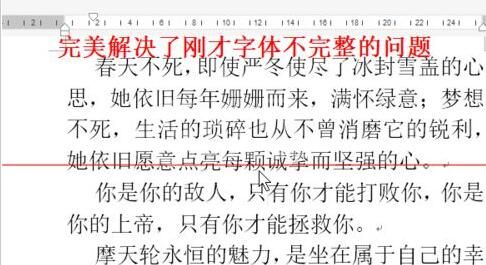 word字体放大后显示不完整的处理操作内容截图