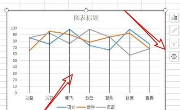 wps2019折线图怎样添加垂直线 wps2019折线图添加垂直线的操作方法截图