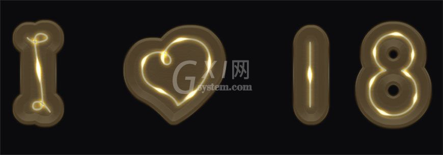 在PS中制作发光灯丝字-PS灯丝字体教程截图