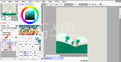 sai怎么合并图层?sai合并图层教程截图