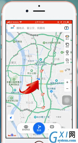 通过百度地图APP分享位置的操作过程截图