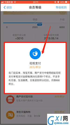 支付宝快速升会员的简单操作截图