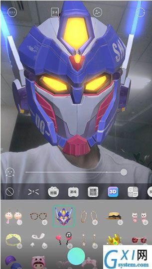 抖音APP制作变形金刚头盔特效的详细操作截图