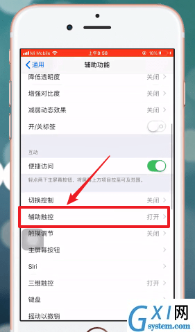 iphone手机设置手势的操作流程截图