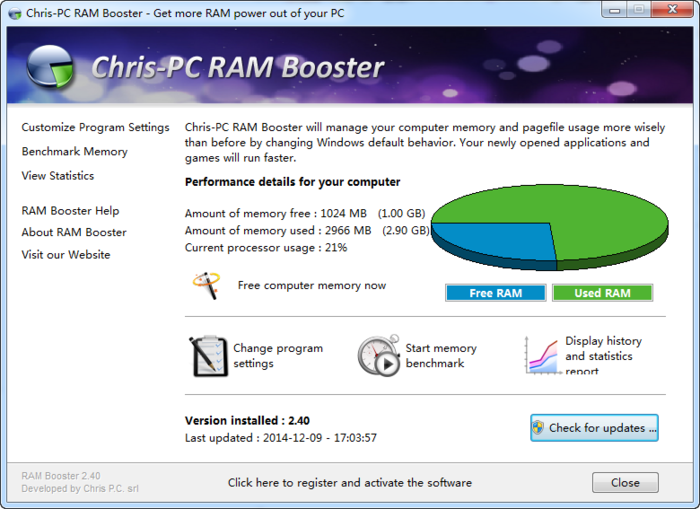 内存优化工具(Chris-PC RAM Booster)