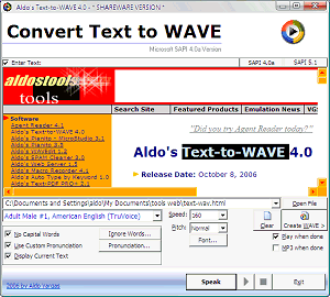 Aldos Text-to-WAVE