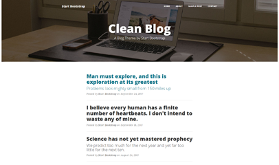 clean Blog极简个人博客主页模板