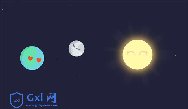 CSS3行星围绕太阳运动动画特效