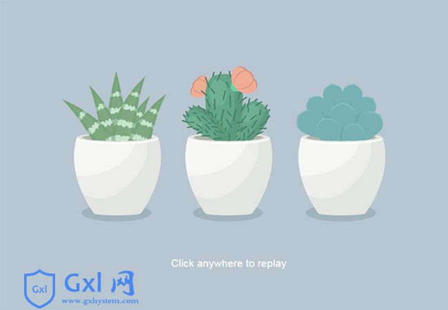 HTML5 SVG盆栽植物动画特效