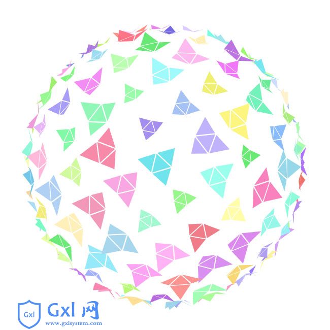 HTML5彩色碎片组合球形动画特效