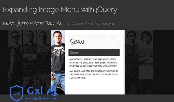jQuery扩大放大图像菜单效果