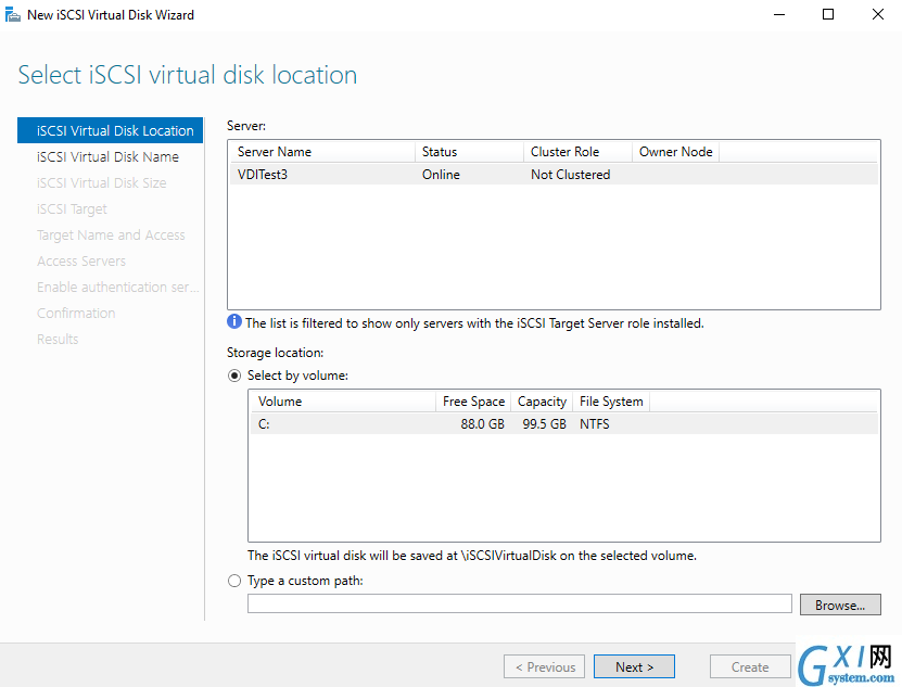 iSCSI virtual disk wizard for SQL Server Always On Availability Groups configurations