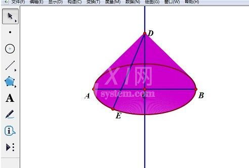几何画板制作圆锥体的详细方法截图